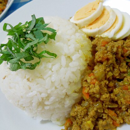 香味野菜たっぷり♪シイタケとネギの和風ドライカレー